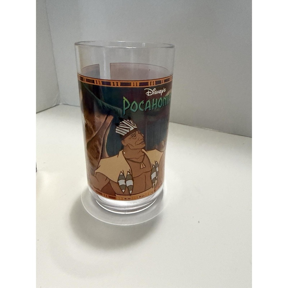 Disney Pocahontas Burger King Glass Powhatan Kocoum Colors of the Wind Box 1995